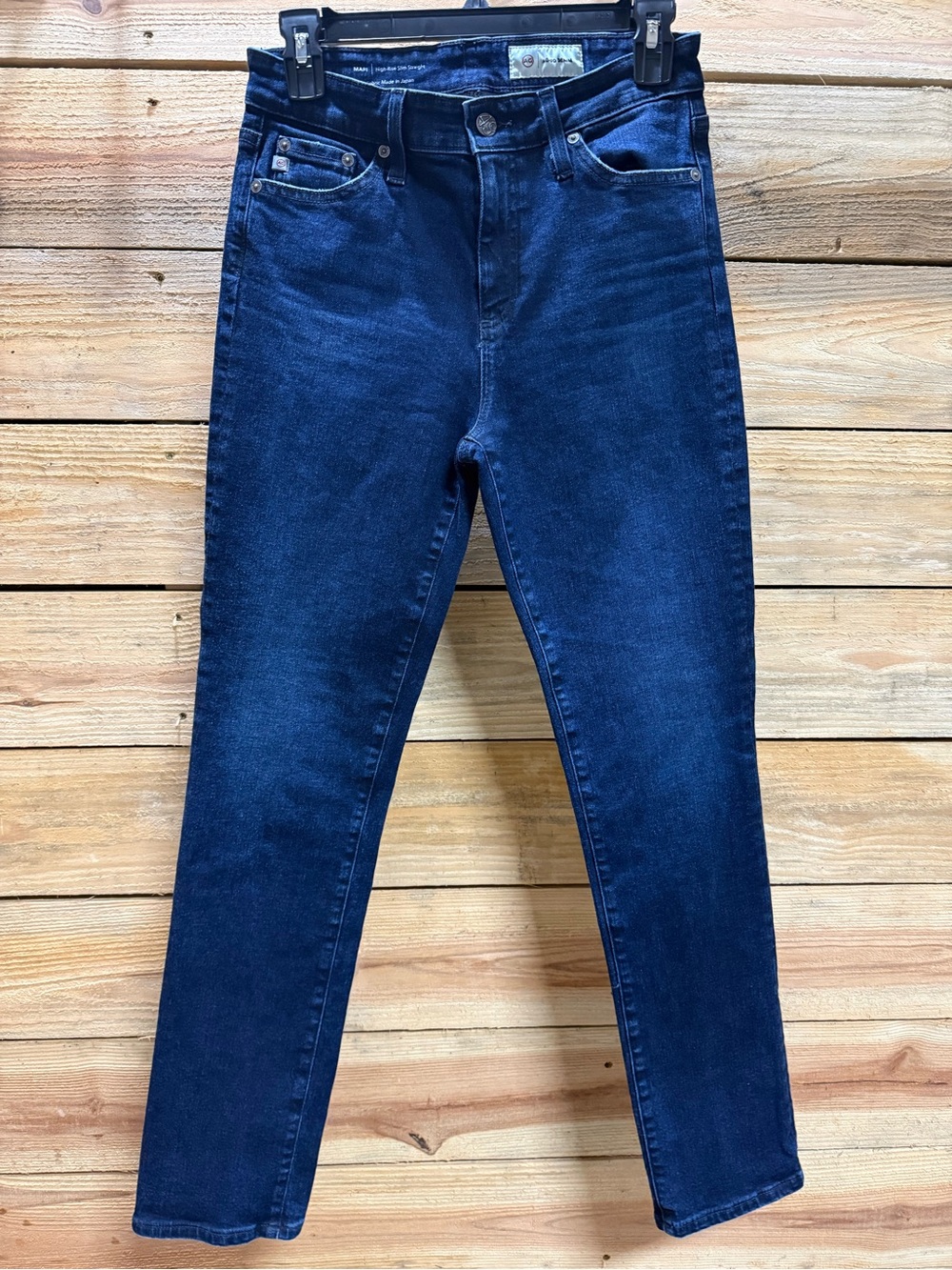 AG Jeans AG-ed Denim High Rise Slim Straight Women's Blue Dark Wash Jeans 27R